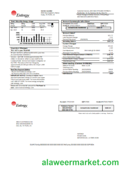 Entergy utility business bill, page 1, SCR